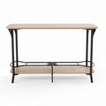 Wood and metal console table with lower shelf 100 x 40 x 75cm