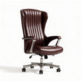 Leather executive office chair with ergonomic design and adjustable height