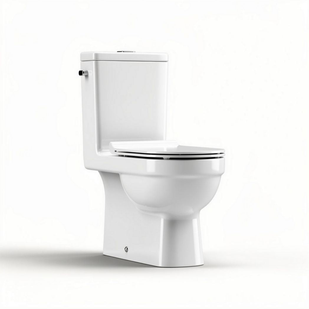 One-piece white ceramic toilet for bathroom use standard size 70 x 40 x 75cm