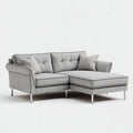Gray fabric sectional sofa with chaise lounge 220 x 150 x 75cm